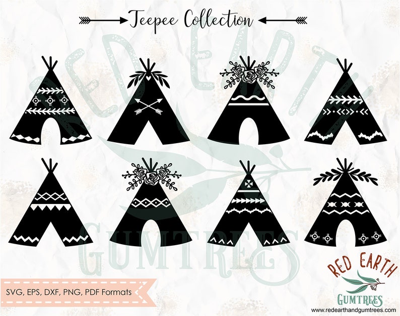 15 Boho Tribal Teepee Collection Patterned Teepee SVG PNG - Etsy Australia
