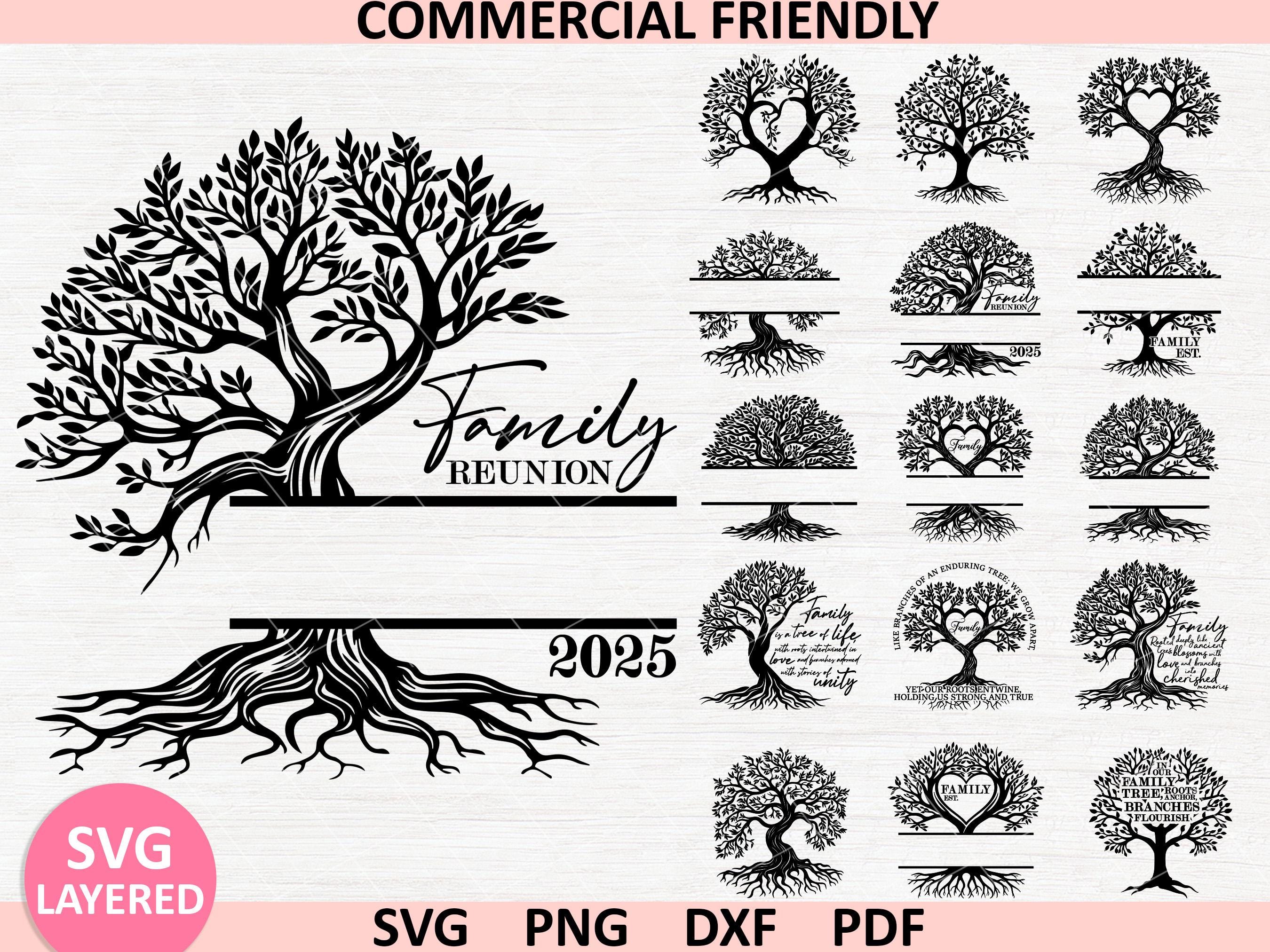 Family tree SVG bundle,Tree of Life svg,Family tree split monogram frame svg,last name family tree,family reunion shirt svg,family quote svg