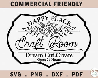 Craftroom sign making decal, farmhouse craft room door frame decal svg,craft room open 24 hours svg,craft room sign making svg,cricut,SVG