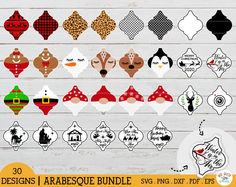 Download Arabesque christmas tile ornament bundle svg nativity | Etsy