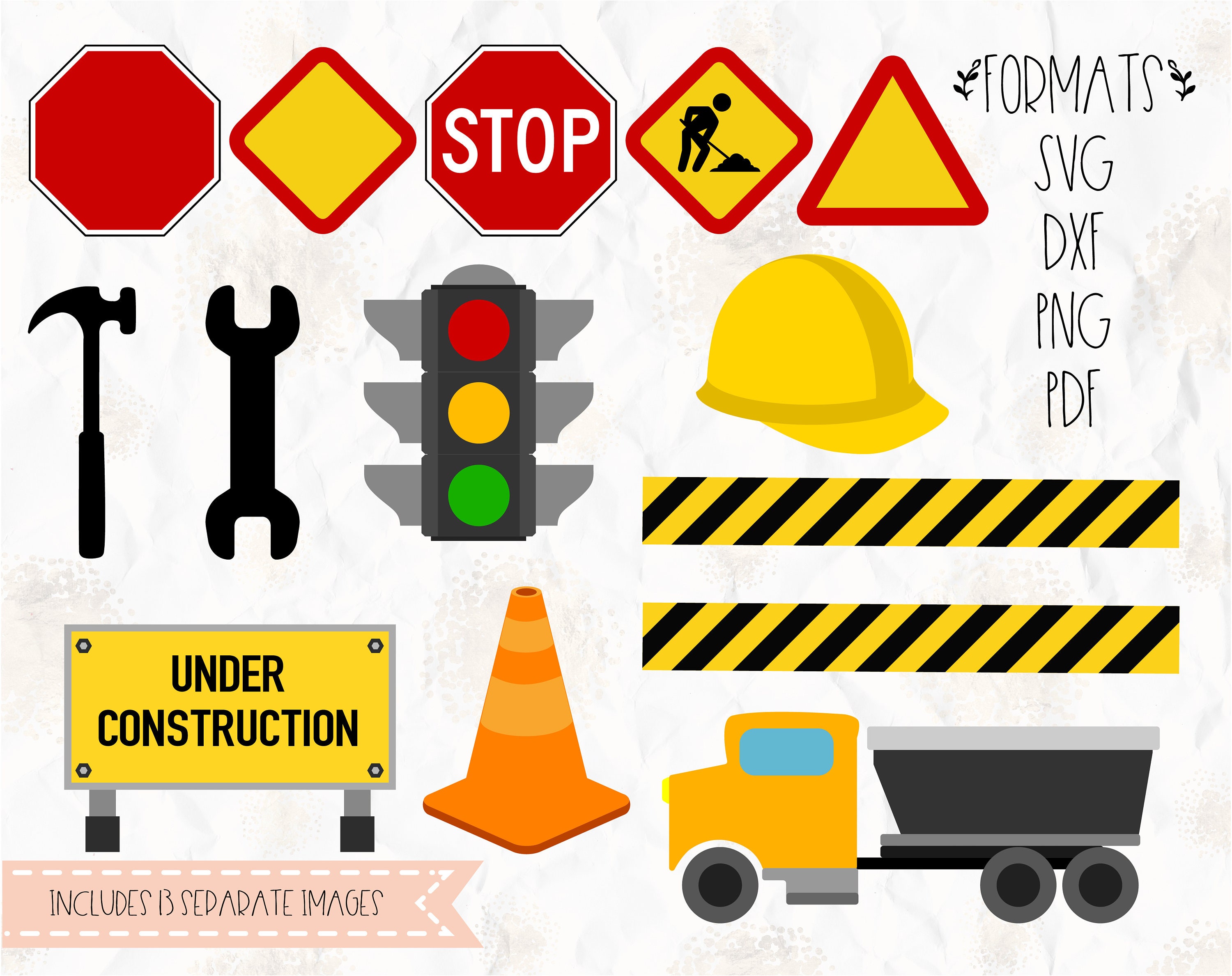 Under Construction Theme SVG layered PNG Dxfeps for Etsy Canada