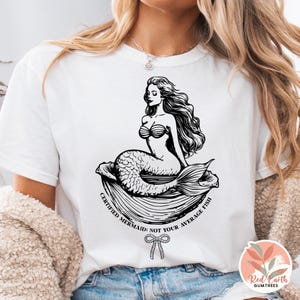 Vintage Meerjungfrau SVG PNG, Retro Meerjungfrau-T-Shirt Sublimation, Ozean ästhetische Clipart, nautische Seesirene geschnittene Datei, Cricut Silhouette Vektor 6