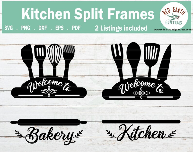 Download Welcome to kitchen split monogram frame svg welcome to bakery | Etsy