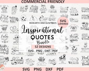 Mental Health SVG Bundle, Inspirational & Positive Quote Designs for Cricut, Self Help SVGs, Motivational Mental Health Awareness Cut Files