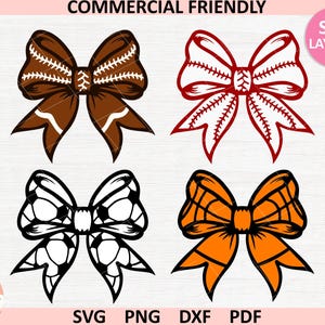 Palla sportiva retrò con fiocco SVG, fiocco autunnale con fiocco SVG, maglietta da football autunnale, fiocco da baseball SVG, fiocco da softball femminile, fiocco da basket