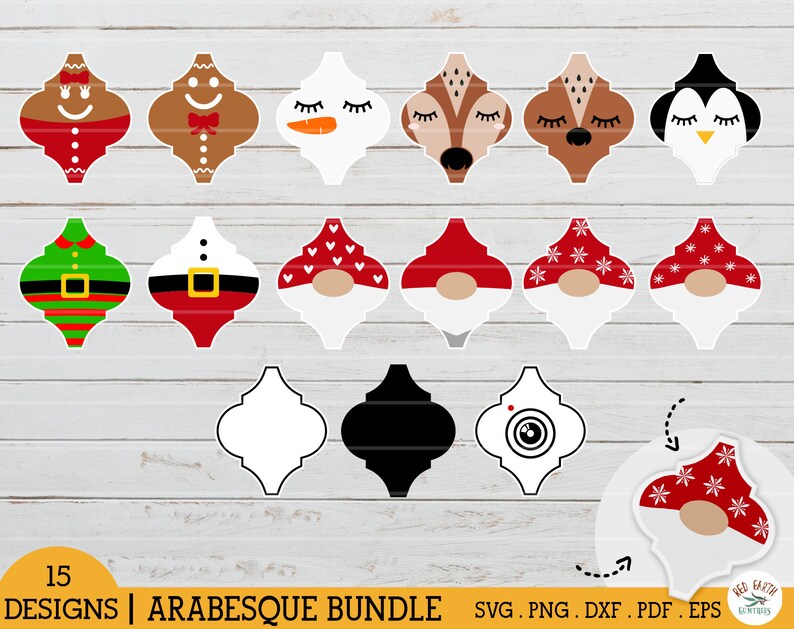 Download Arabesque christmas tile ornament bundle svg santa elf ...