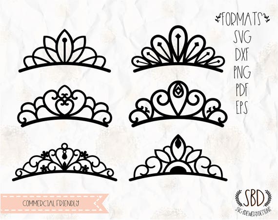 Download Princess Tiara Crown Svg Png Eps Dxf Pdf Format Cricut Etsy