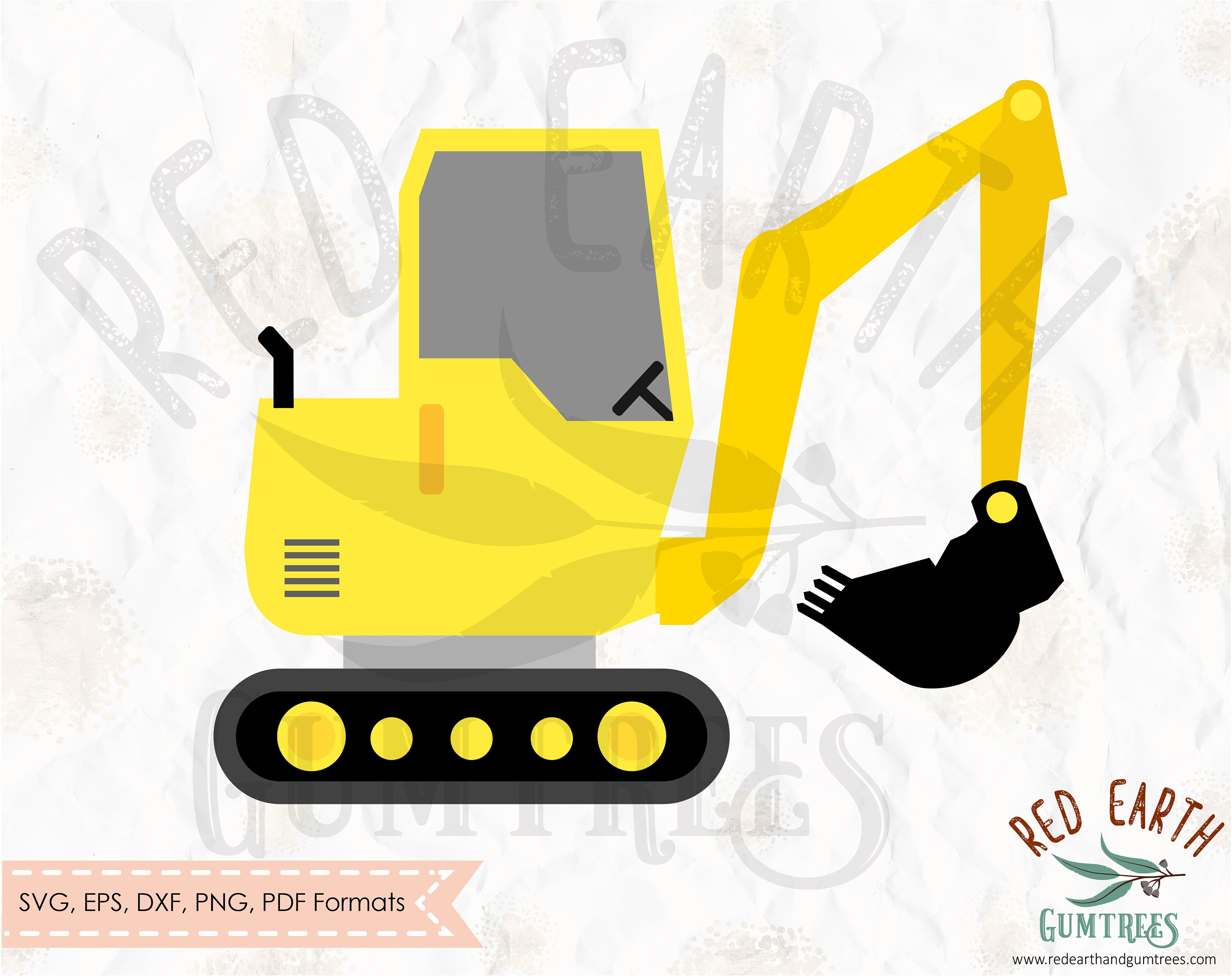 Digger truck, construction theme, kids truck, SVG, PNG, DXF, Pdf, Eps…