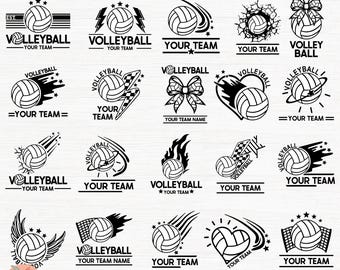 Volleyball SVG Bundle, Volleyball team logo Bundle, Volleyball Clipart, Volleyball monogram svg, Volleyball Team Shirt bundle, coquette ball