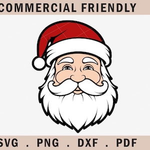 Arquivo de corte em camadas de Papai Noel SVG para Cricut, chapéu de Papai Noel svg, clipart de sublimação de Papai Noel de Natal SVG, download instantâneo de Papai Noel
