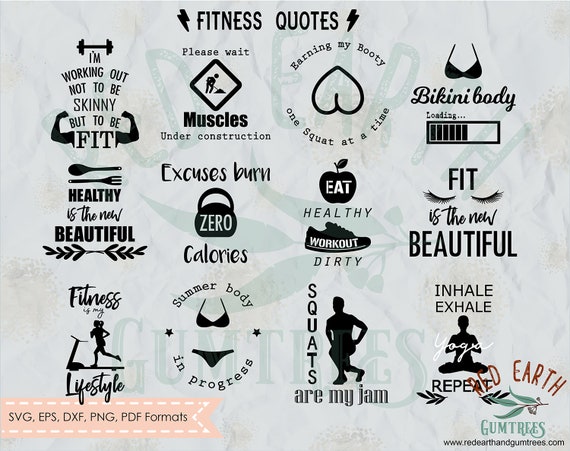 Download Gym quotes workout bundle fitness workout quotes SVG PNG ...