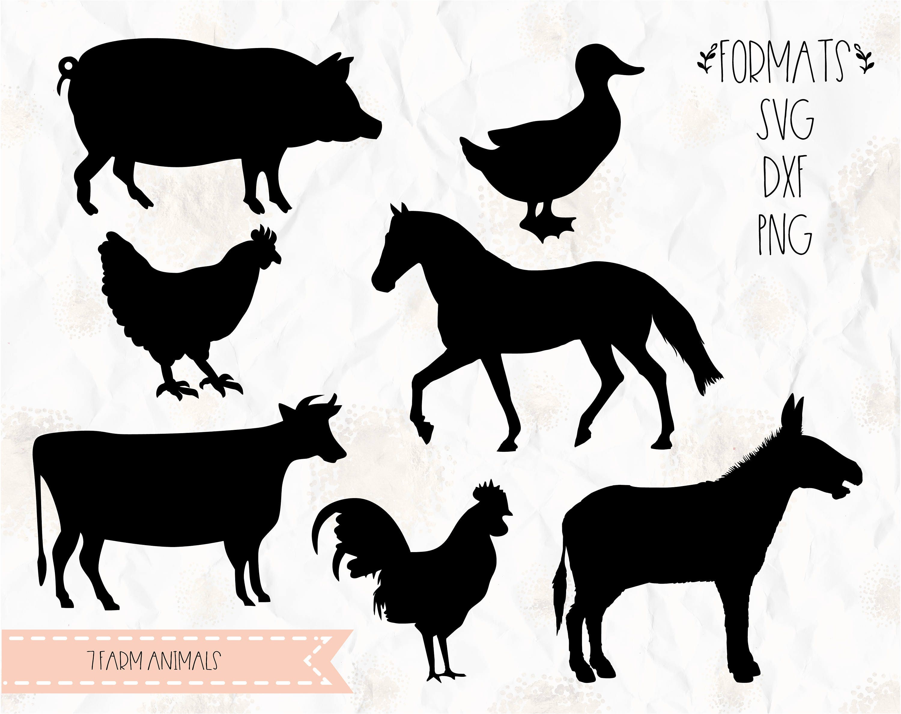 Download Farm animals svg png dxf for cricut silhouette studio cut ...