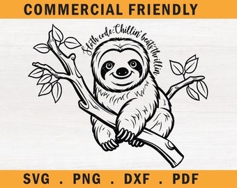 Sloth svg,cute baby sloth svg,sloth on tree branch svg,baby sloth on tree branch,sloth laser file,funny sloth quote svg,sloth sublimation