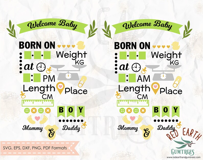 Download Baby Boy Announcement Chart Vinyl Wall Decal Pdf Eps Newborn Baby Chart Template Svg Png Cut File Silhouette Studio Dxf For Cricut Clip Art Art Collectibles Kromasol Com