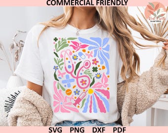 Pink Stethoscope svg, Nurse retro Floral shirt Png, Health care worker svg, trendy Boho Floral stethoscope, Nurse Gift, Pink Boho aesthetic