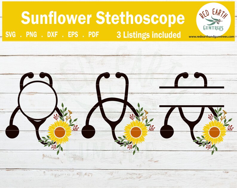 Download Sunflower Floral monogram frame stethoscope svg bundle ...
