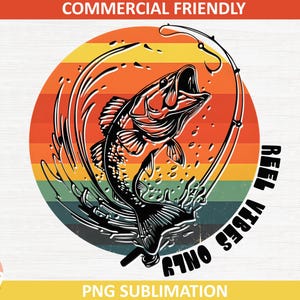 Tramonto retrò Pesca PNG / Pesca File di taglio Cricut / Decalcomania da pesca / Canna da pesca SVG / Pescatore PNG / Pesca al black bass PNG, Maglietta per la festa del papà