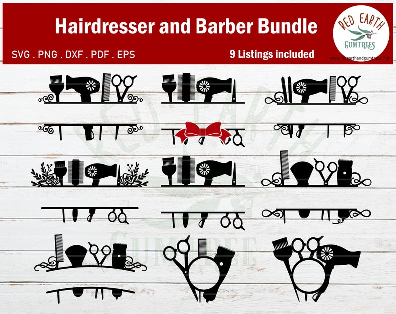 Download Hairdresser monogram frame svg bundle barber monogram frame | Etsy