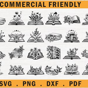 Blumenbuch SVG, Buch-Svg-Bundle, Bücher mit Blumen SVG, Lesebuch SVG, Wildblumen Buch Bundle SVG, offenes Buch SVG, Bücherstapel SVG Cricut