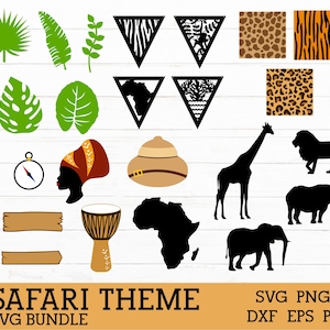 Safari theme party elements, safari animals, jungle theme svg,animal patterns, tropical leaves SVG,PNG,EPS,Dxf,Pdf cricut,silhouette studio