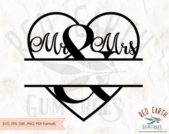 Download Mr And Mrs Heart Wedding Sign Decal Heartmr And Mrs Split Etsy