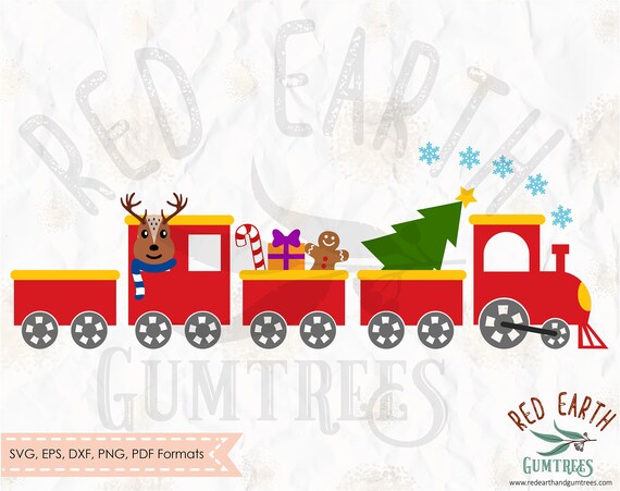 Download Christmas Train Layered Train With Gifts Santa Claus Etsy