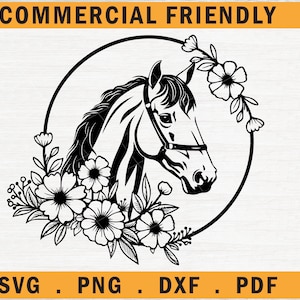 Pferd SVG, Pferd mit Blumen SVG, Pferd Cricut geschnitten Datei, Floral Pferd svg, Pferdegesicht svg, Blumen Pferdegesicht svg, Pferdesilhouette svg 1