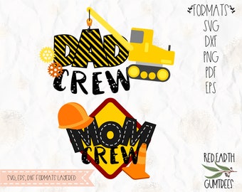 Construction birthday theme, mom birthday crew, construction dad crew, SVG, PNG, DXF, cricut, construction truck svg,t shirt design decal