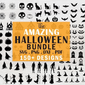 Ogromny pakiet Halloween svg, sylwetki nietoperzy svg, duchy svg, zombi svg, pajęczyna svg, jack o lantern svg, pakiet dyń svg, pakiet kapeluszy czarownic