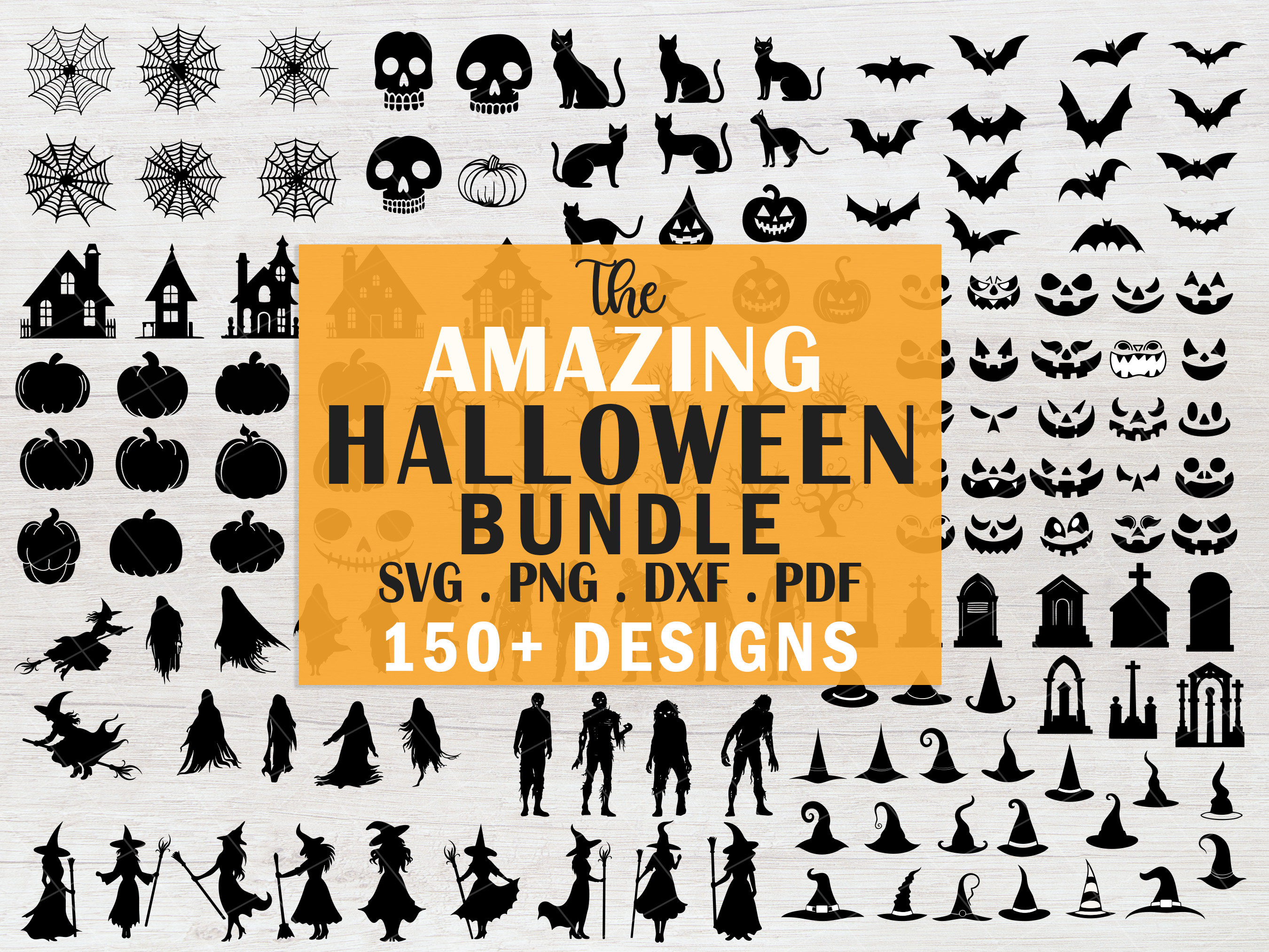 Huge Halloween bundle svg, Bats silhouette svg, ghost svg,zombie svg,spider web svg,jack o lantern svg,pumpkins bundle svg,witch hats bundle