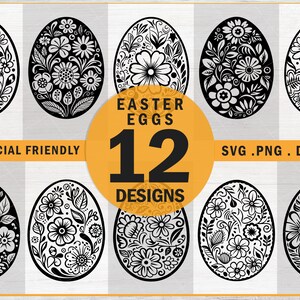 Bloemen paaseieren bundel svg, bloem paaseieren bundel, paaseieren mandala svg, paasei stencil sjabloon svg, paaseieren kleurplaat