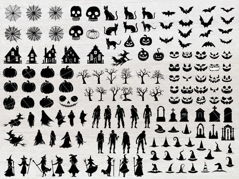 Witch Halloween bundle svg, witch silhouette svg,flying witch bundle svg, Halloween decor witch svg, witch silhouette decal bundle svg,broom image 3