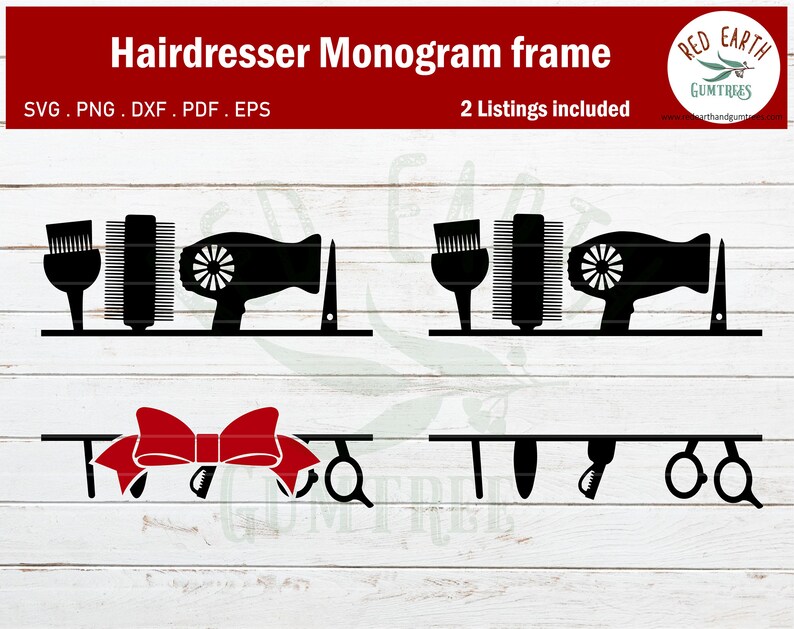 Download Hairdresser monogram frame svg barber monogram frame | Etsy
