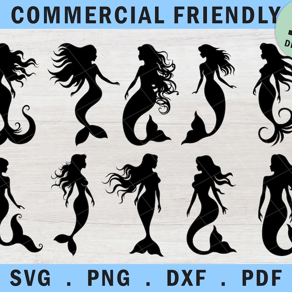 Mermaid Bundle Svg, cute Mermaid, Mermaids svg, mermaids silhouette, Mermaid clipart, Cricut mermaid, mermaid decal svg, mermaid sublimation