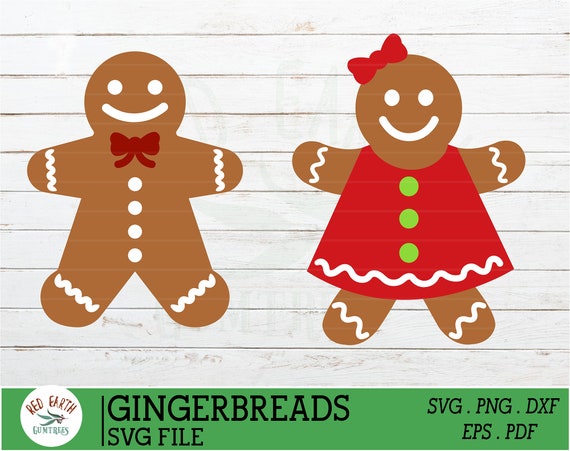 Gingerbread Man Gingerbread Woman With Dress and Bow Christmas