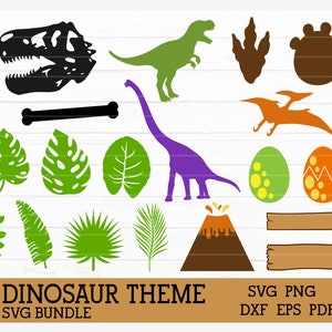 Dinosaur theme bundle party theme, t rex svg, fossil, SVG, PNG, DXF, Pdf cricut, silhouette studio, cut file, vinyl decal, t shirt design