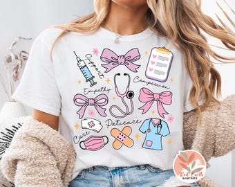Coquette Nurse Png, Health care worker Png, Doing Nurse stuff png, Nurse quotes png,retro Nurse png, Nurse gift,Pink Stethoscope Png,nursing