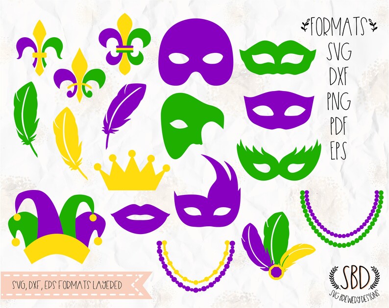 Download Svg Vinyl Decal Silhouette Studio Pdf For Cricut Crown Eps Mardi Gras Png T Shirt Design Neckplace Mask Dxf Feathers Cut File Clip Art Art Collectibles