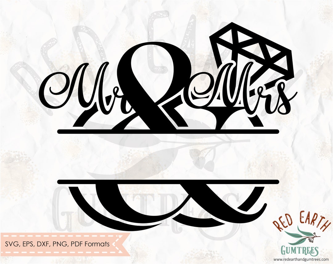 Mr and Mrs Wedding Ring Wedding Sign Decal Mr and Mrs Split - Etsy