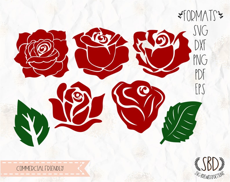 Download Clip Art Stencil Template Pdf Roses Flowers Silhouette Studio Eps Svg Dxf For Cricut Vinyl Decal Png T Shirt Design Cut File Art Collectibles