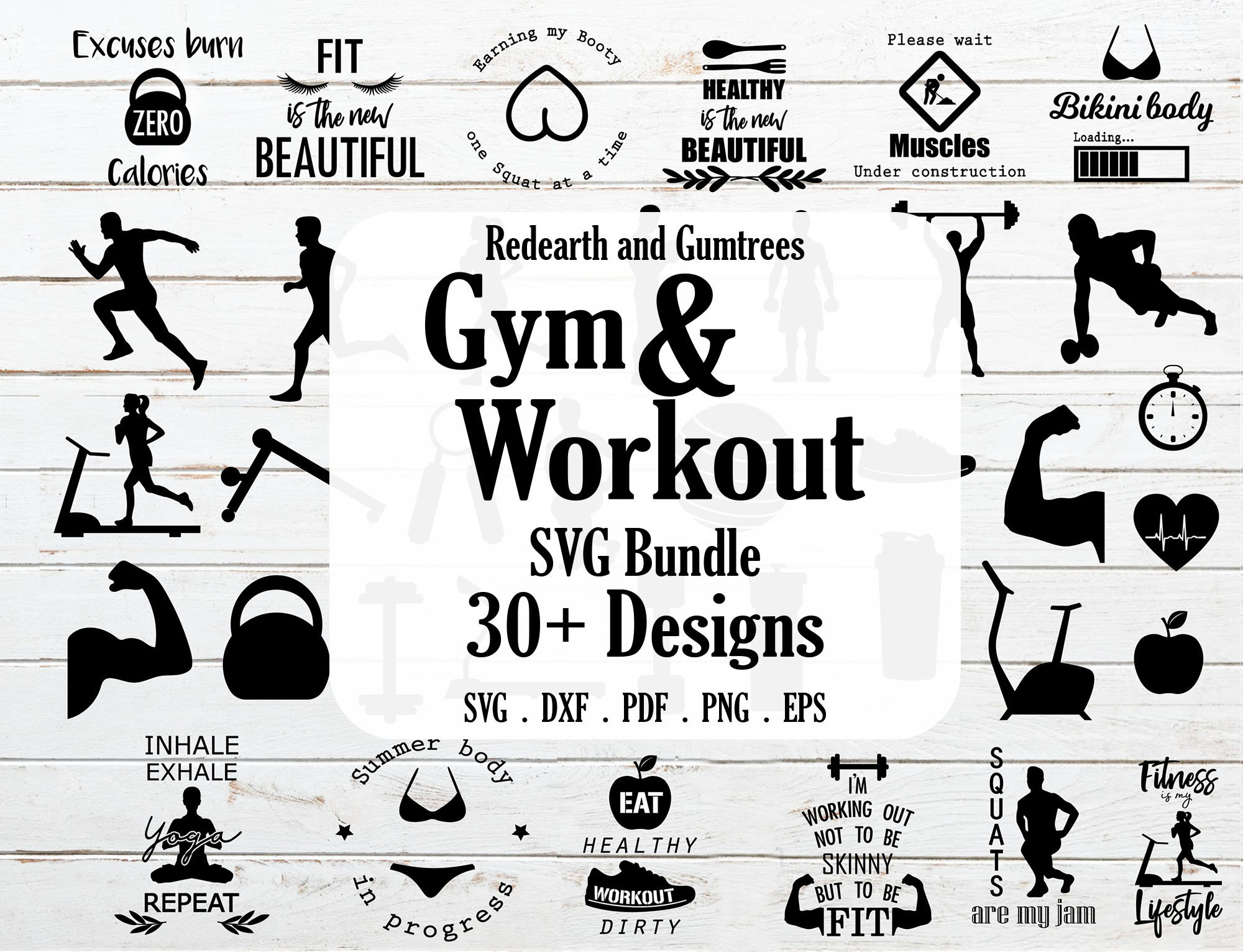 Download Gym And Workout Bundle Svg Gym Quotes Svgmotivational Quotes Etsy