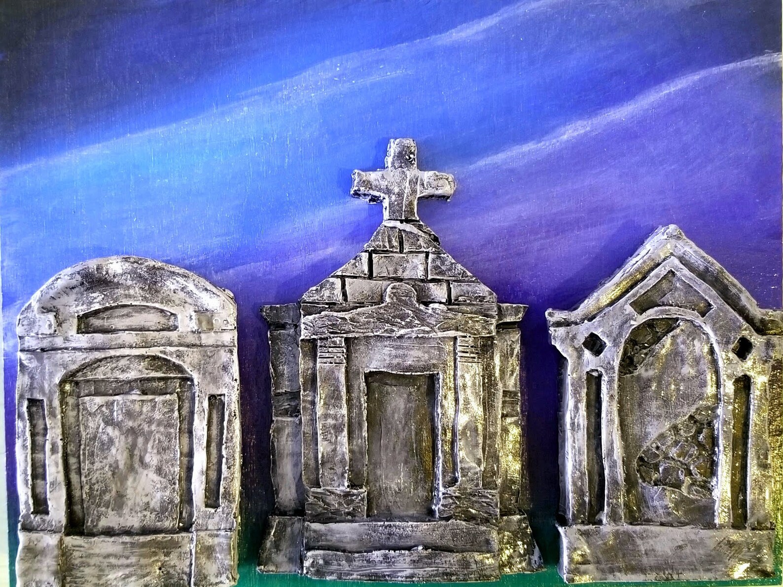 3 Graves New Orleans Cemetery Tombs Painted Resin Etsy