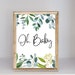 Greenery Oh Baby Shower Decor, Printable Signs for Baby Shower, 4 Signs ...