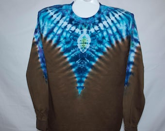 Adult Large, Blue and Brown Tie Dye, 100% Cotton