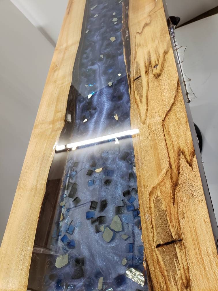 Live Edge Epoxy River Floating Bar Top Slab Wood Custom Etsy
