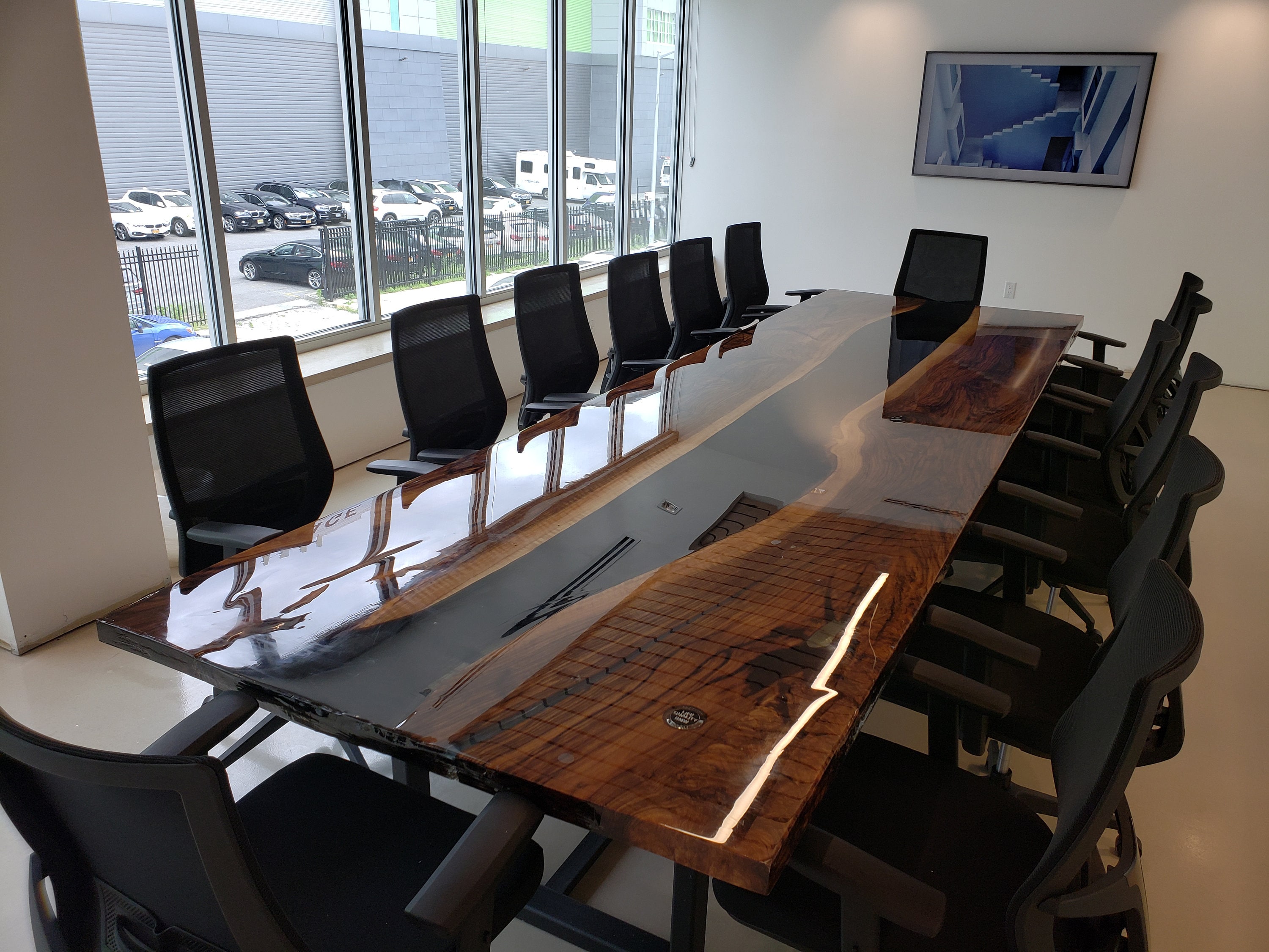 Live Edge Conference Table Epoxy Resin River Table Slab Wood Etsy