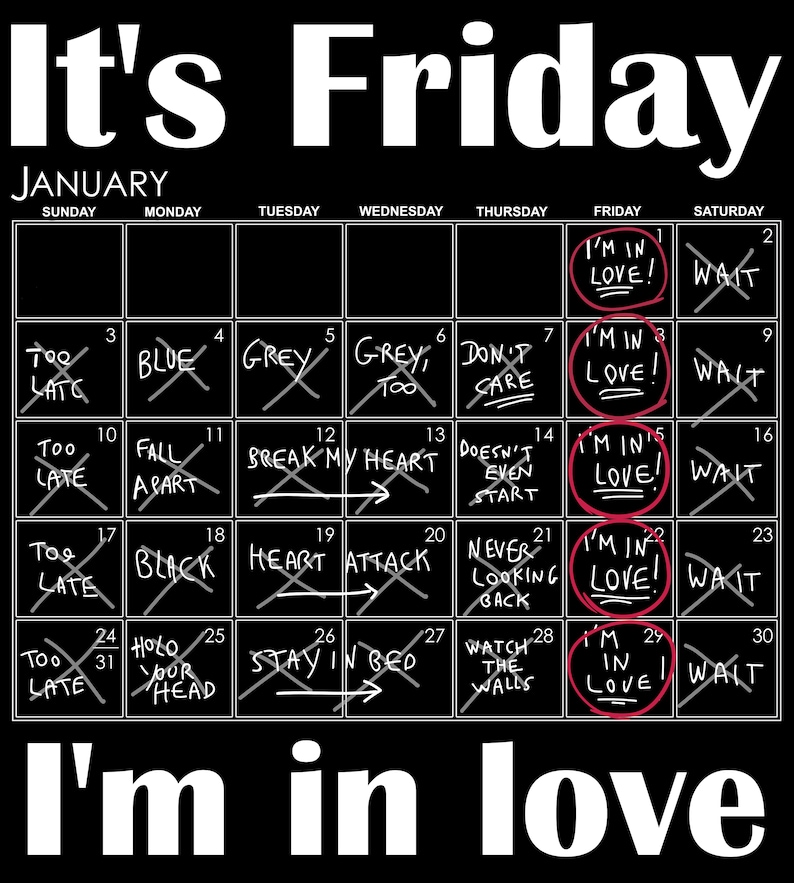 its-friday-i-m-in-love-robert-smith-calendar-cure-inspired-etsy