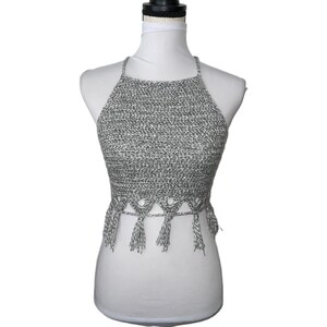 Handmade Crochet Sage Halter Crop Top