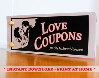 Love Coupons, DIY Coupons, 5th Anniversary Gift, Gift for Him, Valentines Day, Love Coupon Book