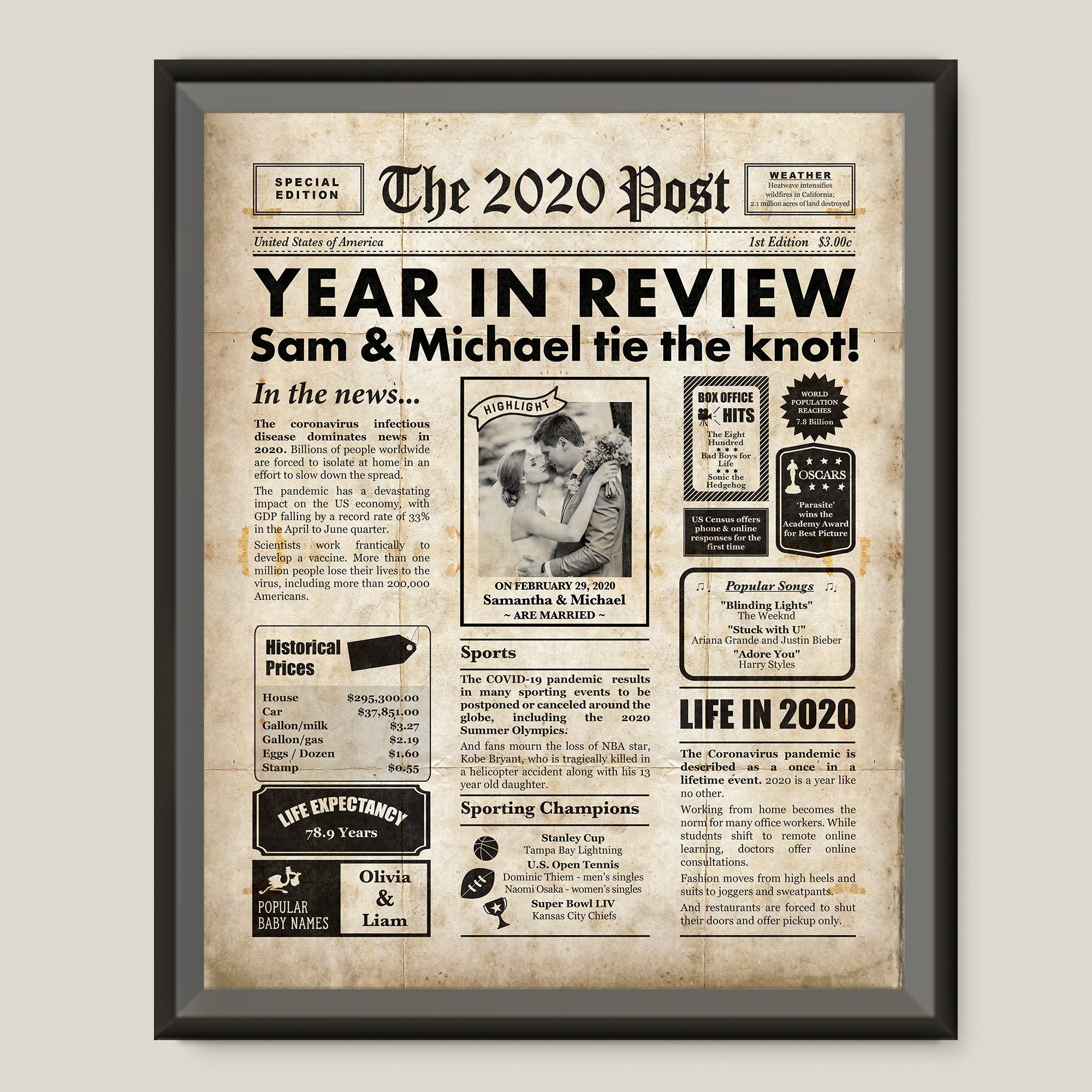 1st anniversary gift 2020 printable 